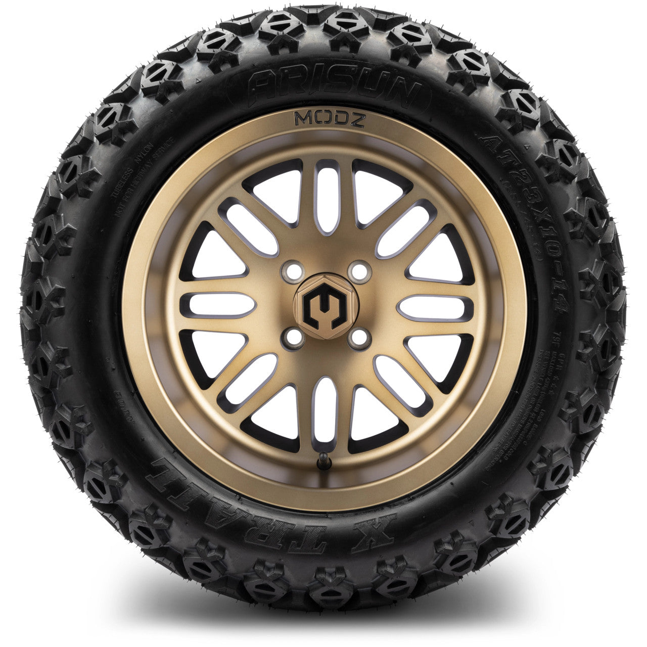 MODZ® 14" Mayhem Bronze - Lifted Tires and Wheels Combo