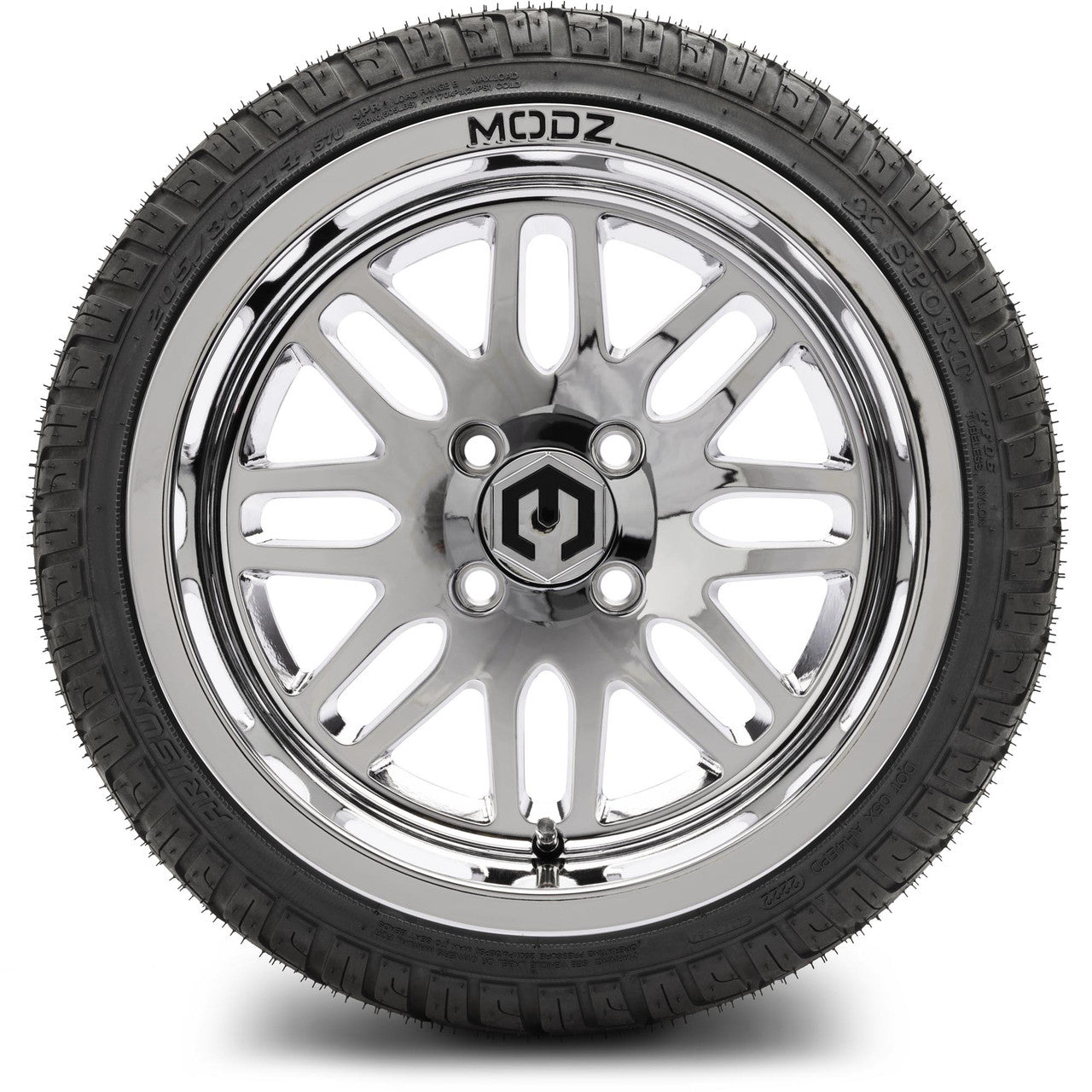 MODZ® 14" Mayhem Chrome - LowPro Street Tire and Wheels Combo