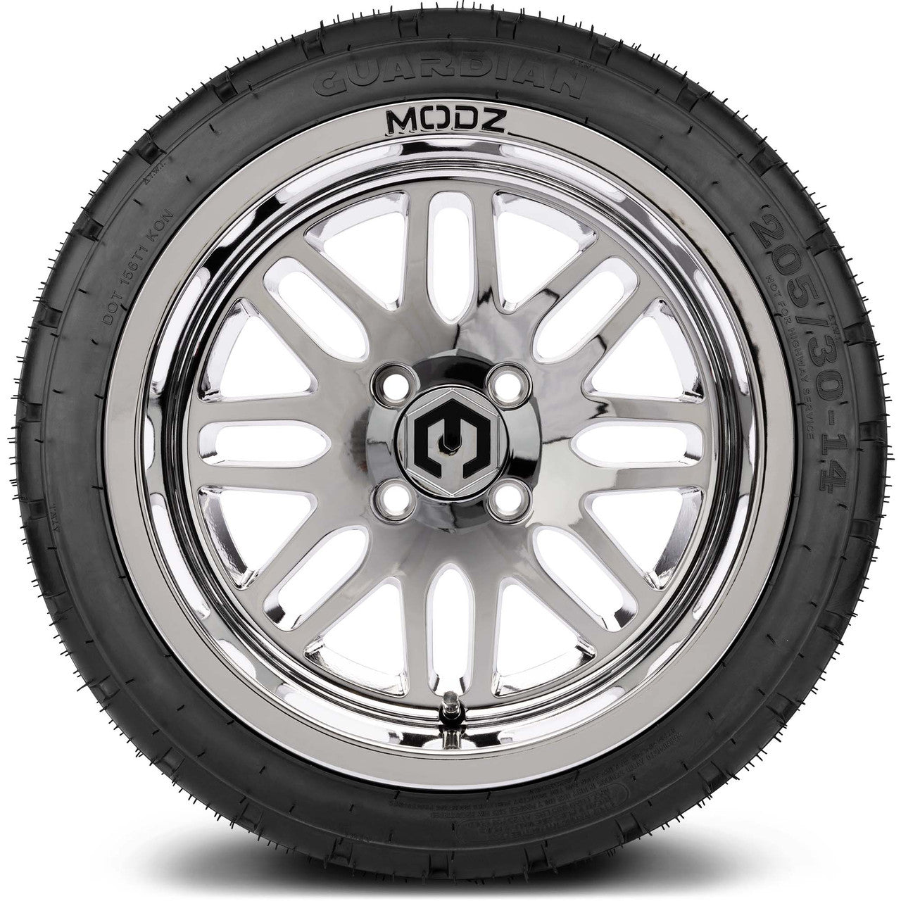 MODZ® 14" Mayhem Chrome - LowPro Street Tire and Wheels Combo