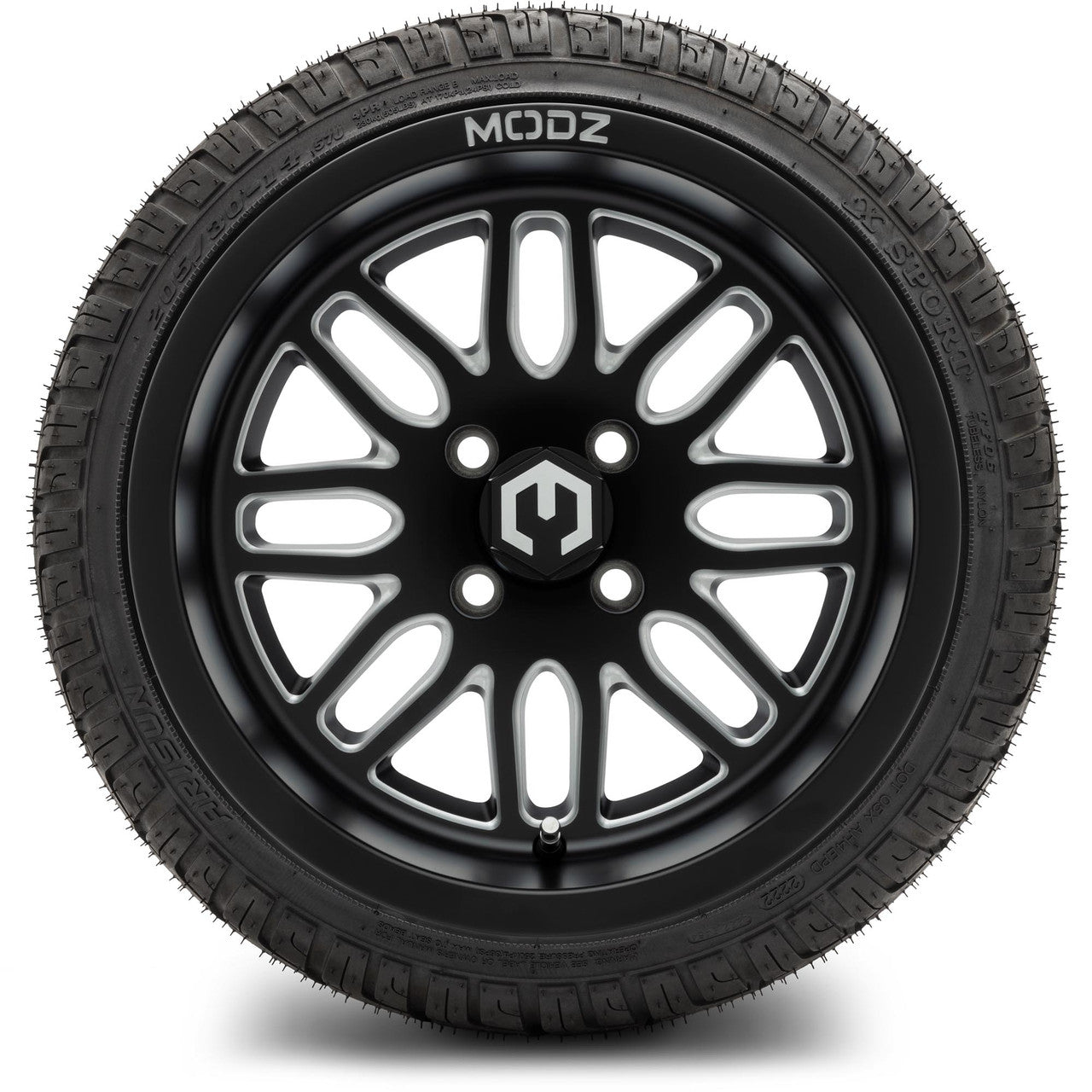 MODZ® 14" Mayhem Matte Black Ball Mill - LowPro Street Tire and Wheels Combo