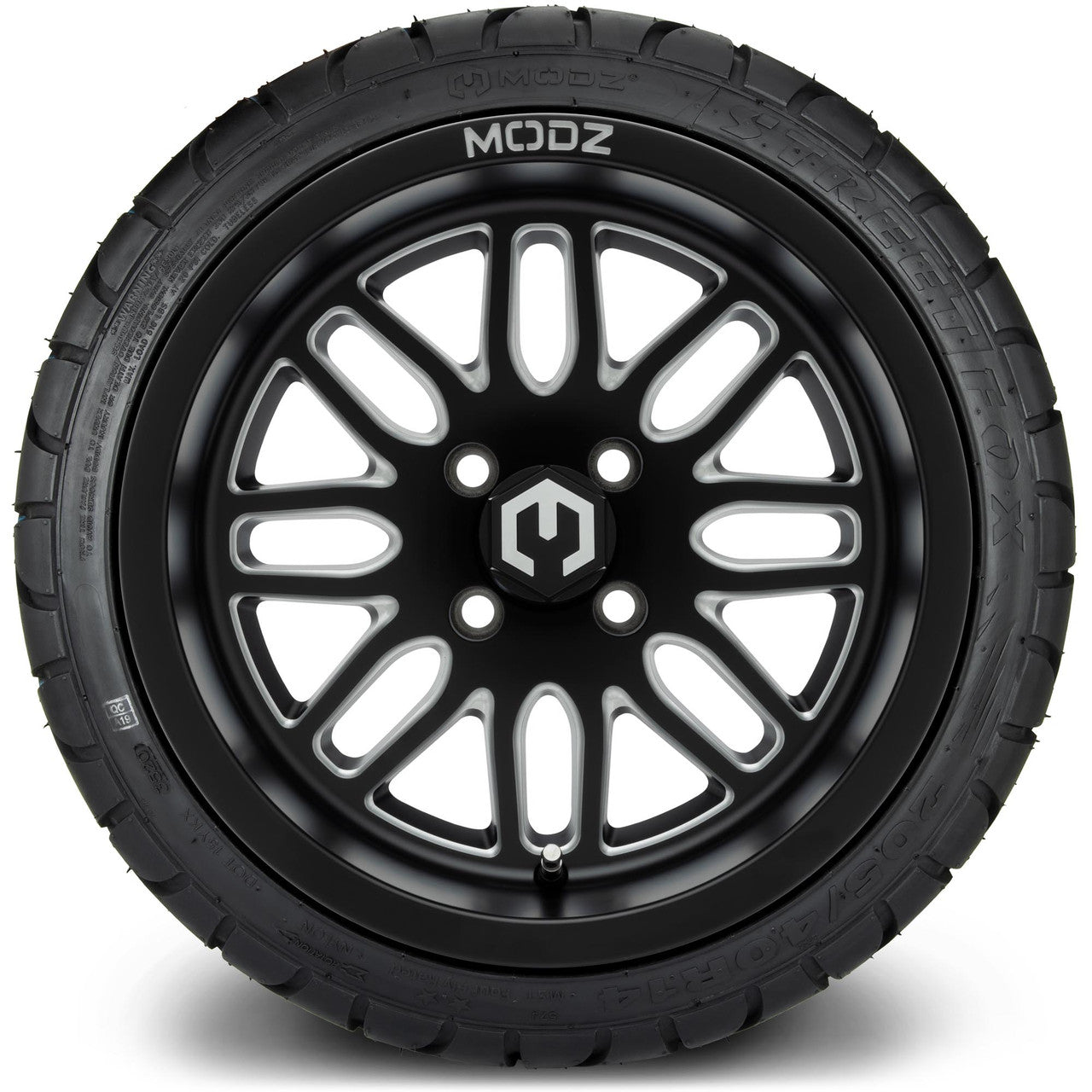 MODZ® 14" Mayhem Matte Black Ball Mill - LowPro Street Tire and Wheels Combo
