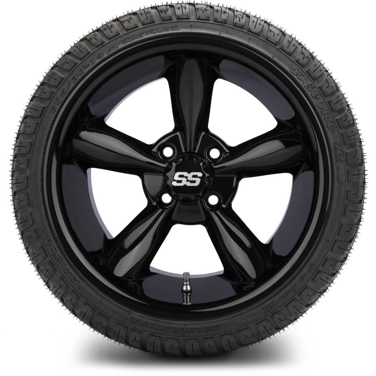 MODZ® 14" Godfather Glossy Black - LowPro Street Tire and Wheels Combo