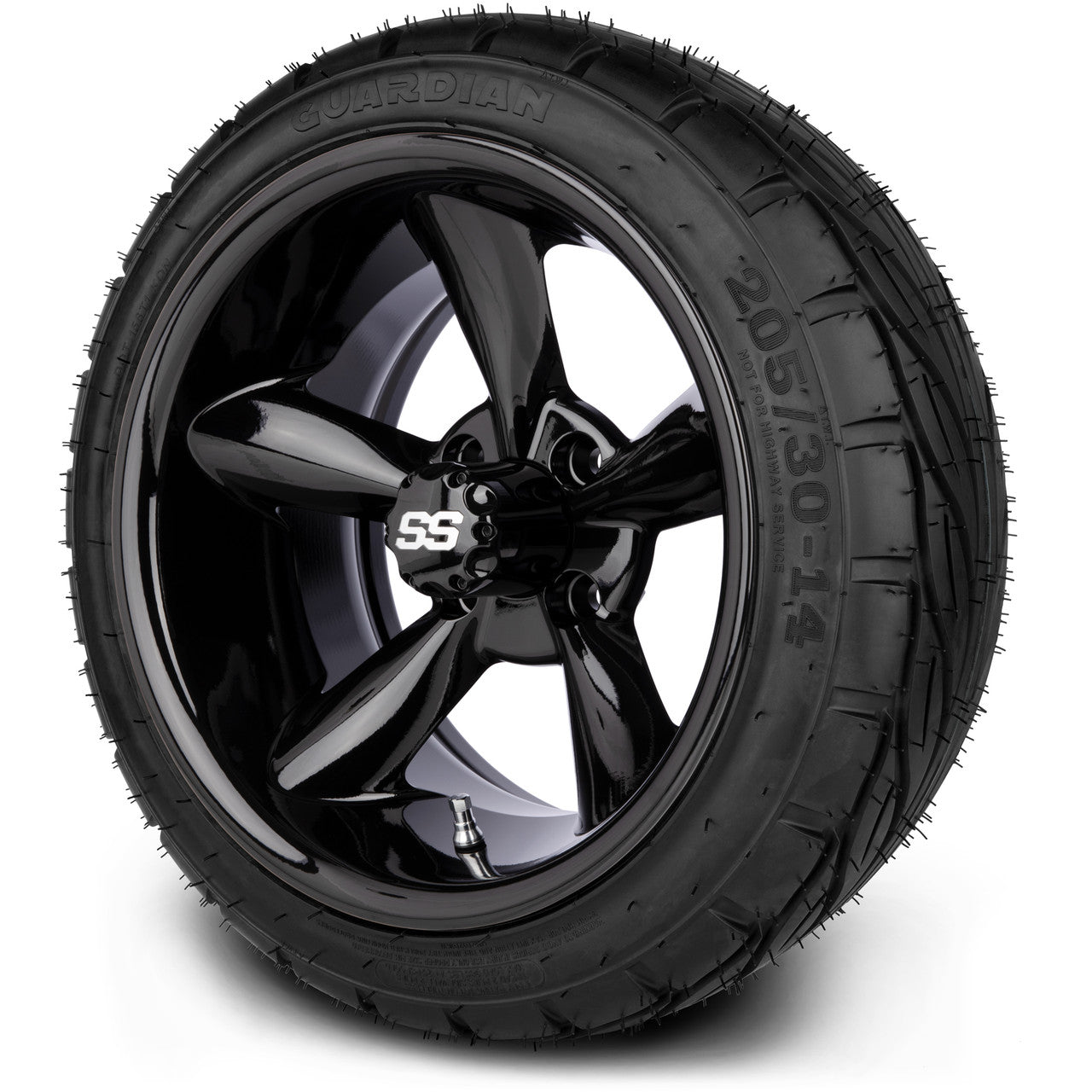 MODZ® 14" Godfather Glossy Black - LowPro Street Tire and Wheels Combo