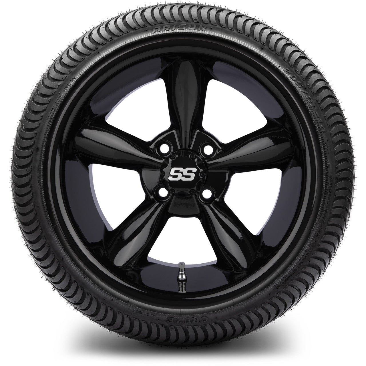MODZ® 14" Godfather Glossy Black - LowPro Street Tire and Wheels Combo