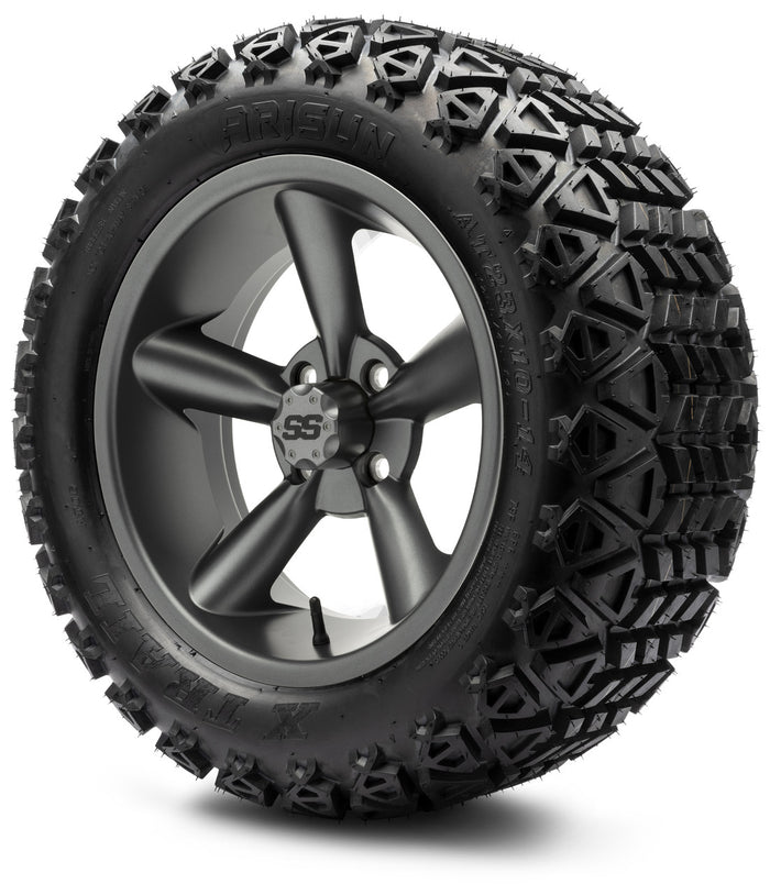 MODZ® 14" Godfather Gunmetal - Lifted Tires and Wheels Combo