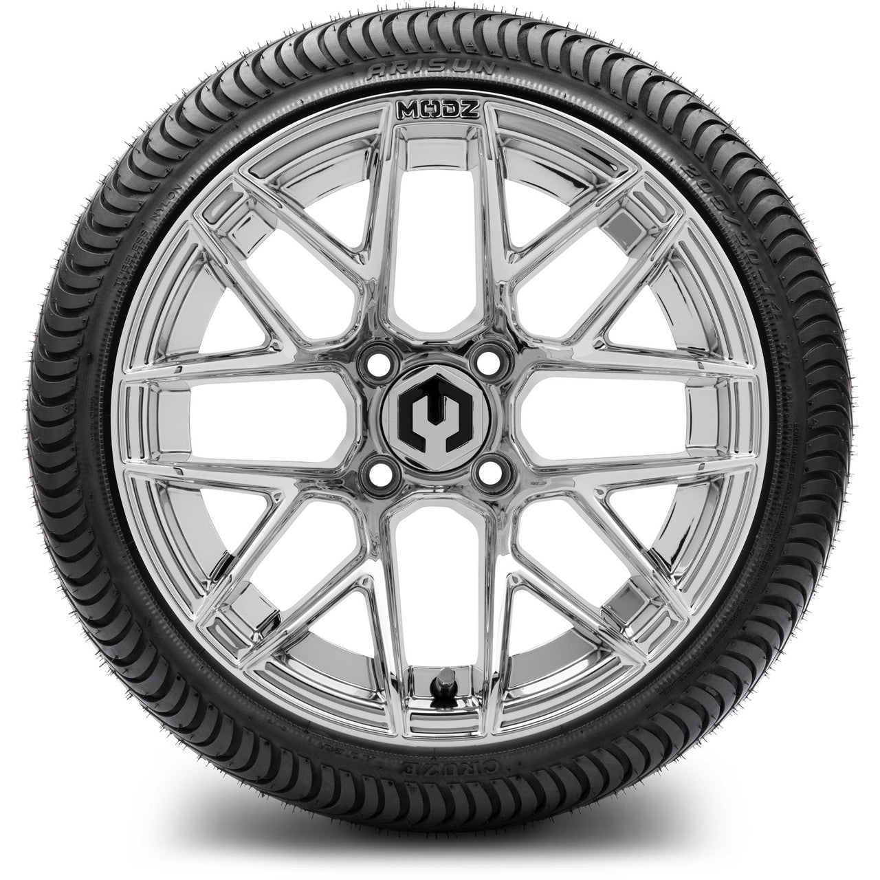 MODZ® 14" Matrix Chrome - LowPro Street Tire and Wheels Combo