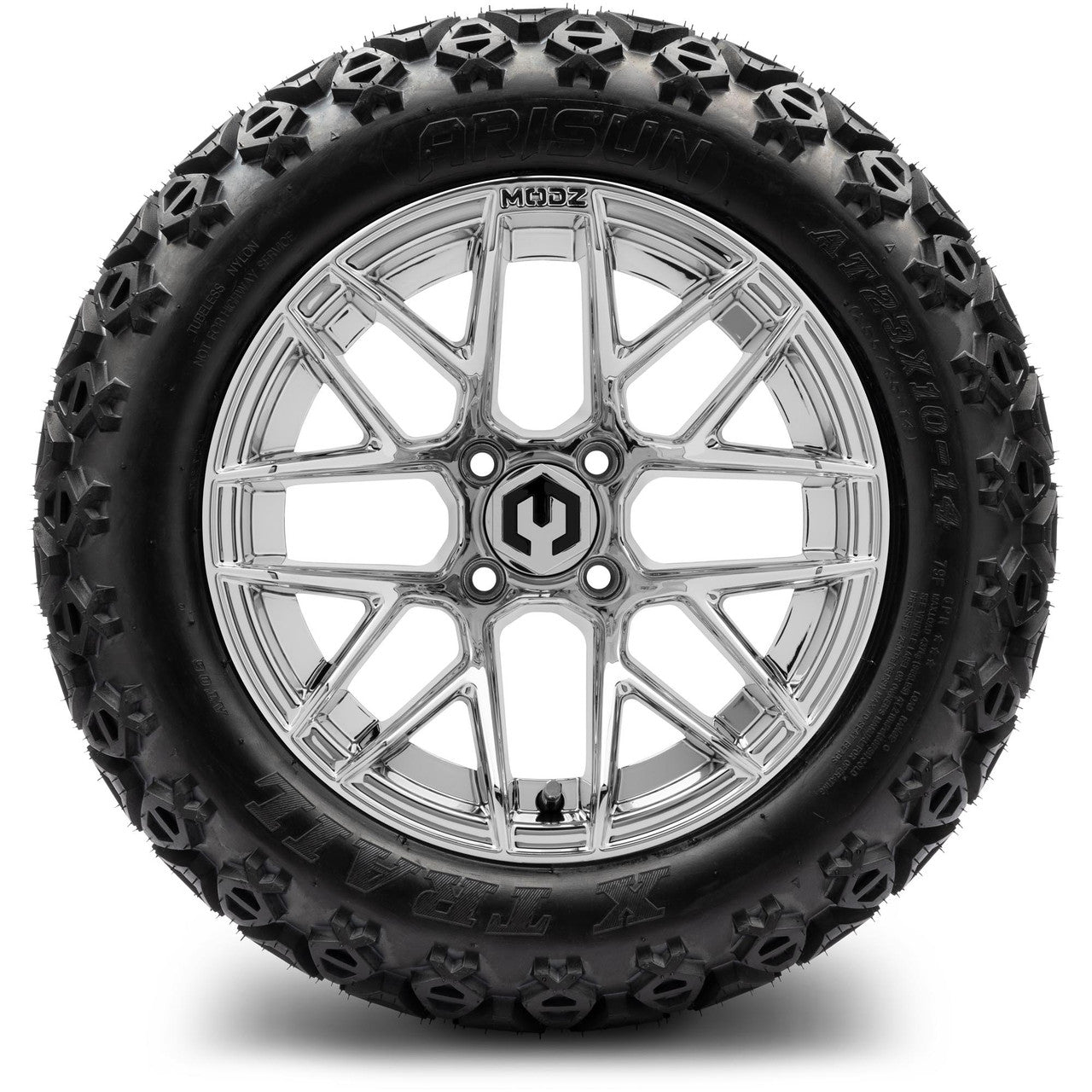 MODZ® 14" Matrix Chrome - Lifted Tires and Wheels Combo