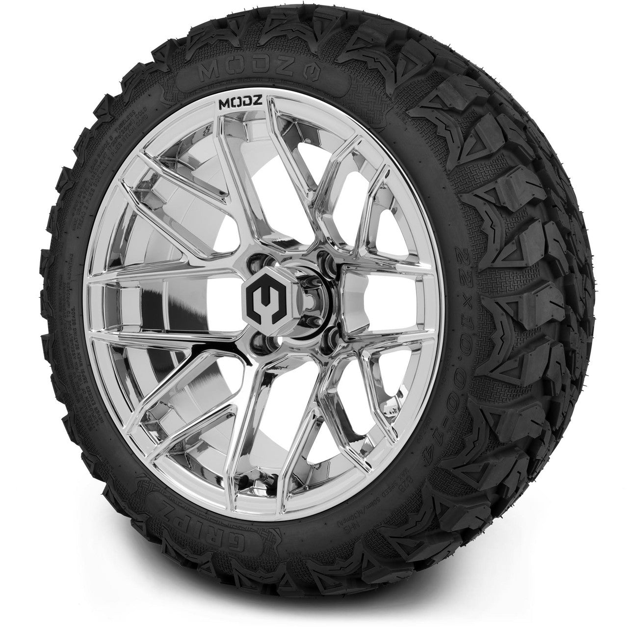 MODZ® 14" Matrix Chrome - Lifted Tires and Wheels Combo