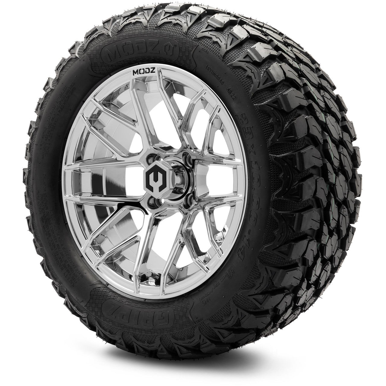 MODZ® 14" Matrix Chrome - Lifted Tires and Wheels Combo