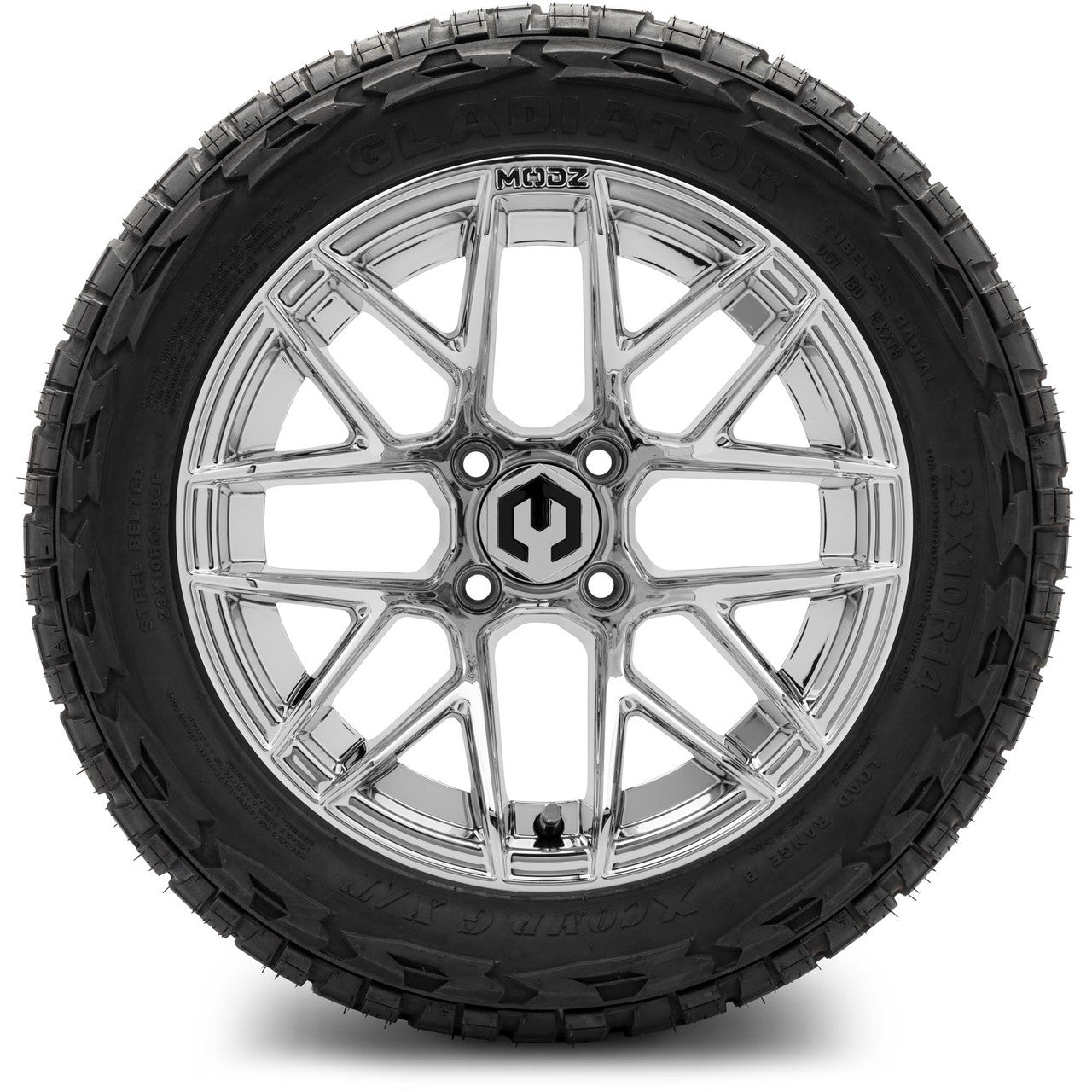 MODZ® 14" Matrix Chrome - Lifted Tires and Wheels Combo