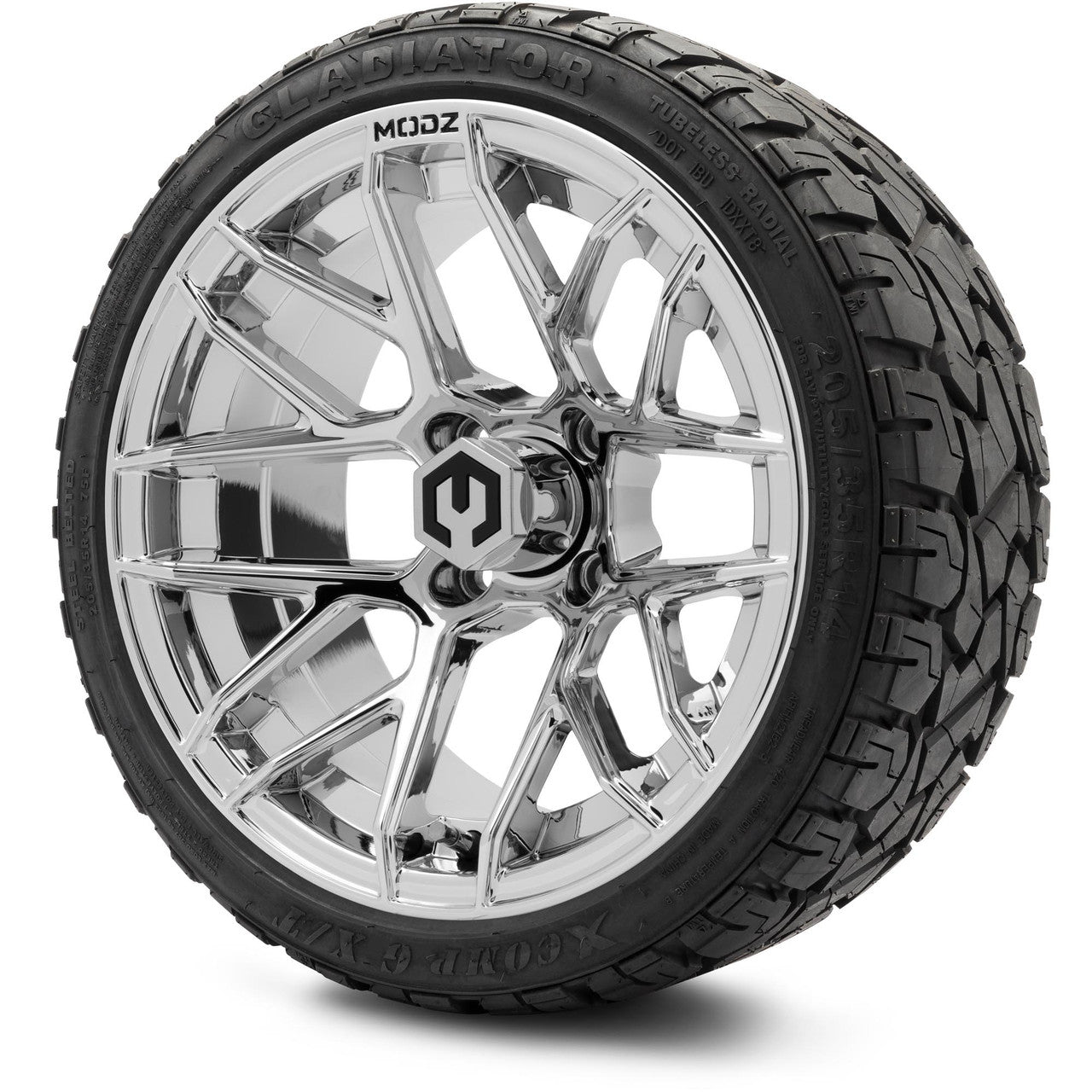 MODZ® 14" Matrix Chrome - LowPro Street Tire and Wheels Combo