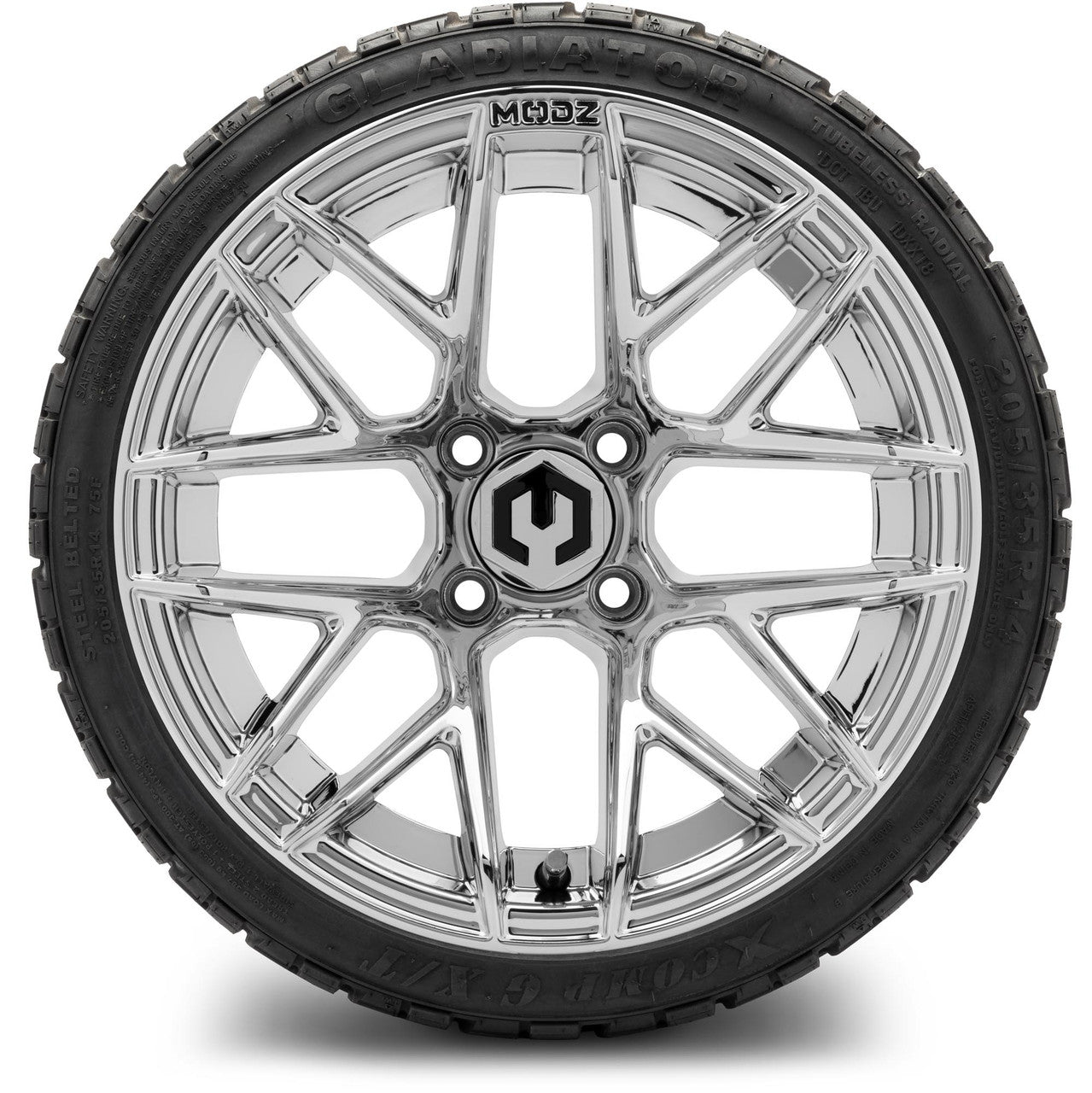 MODZ® 14" Matrix Chrome - LowPro Street Tire and Wheels Combo