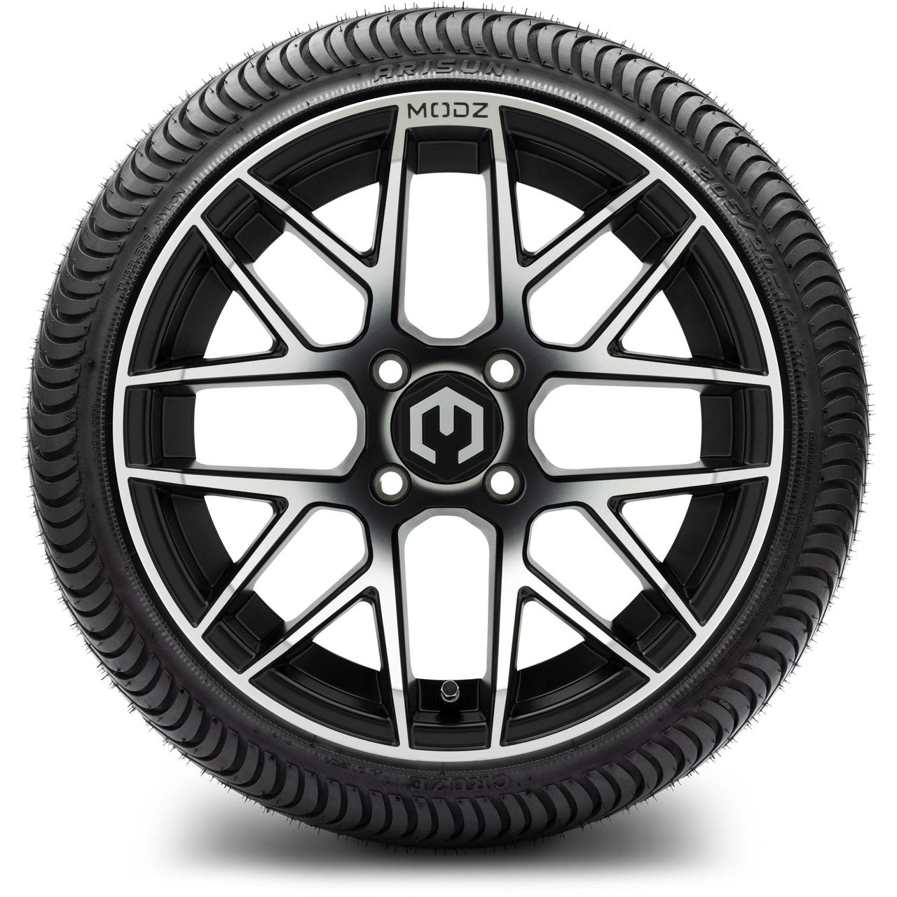 MODZ® 14" Matrix Machined Black - LowPro Street Tire and Wheels Combo