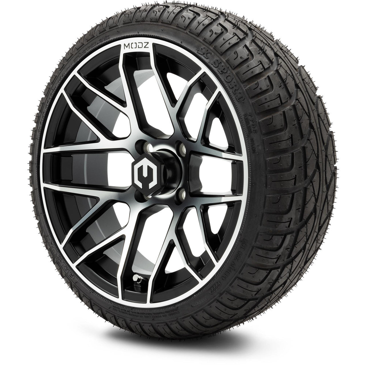 MODZ® 14" Matrix Machined Black - LowPro Street Tire and Wheels Combo