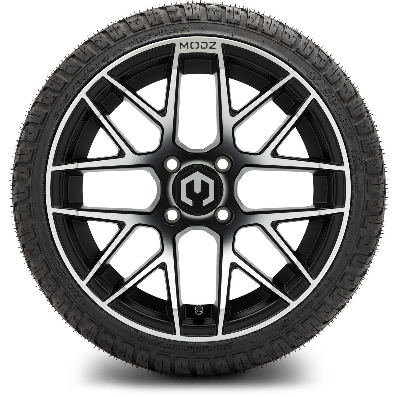 MODZ® 14" Matrix Machined Black - LowPro Street Tire and Wheels Combo