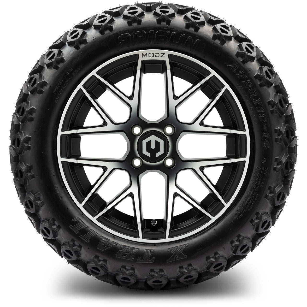 MODZ® 14" Matrix Machined Black - Lifted Tires and Wheels Combo