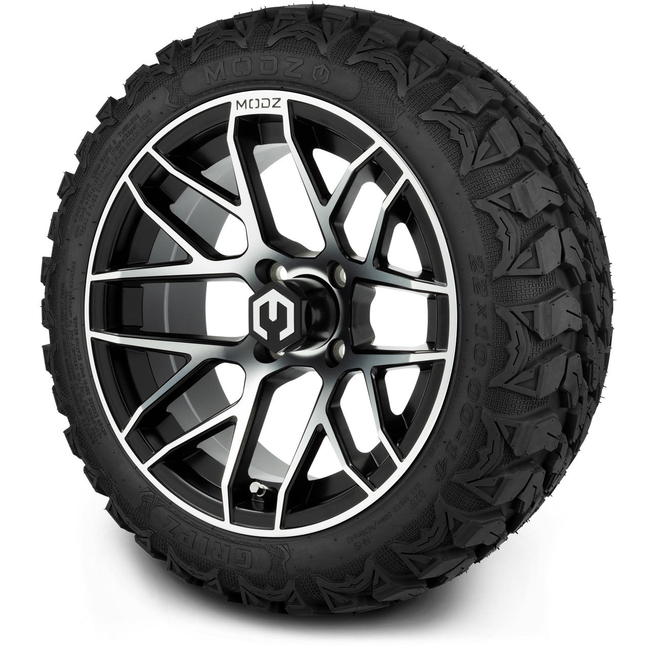 MODZ® 14" Matrix Machined Black - Lifted Tires and Wheels Combo