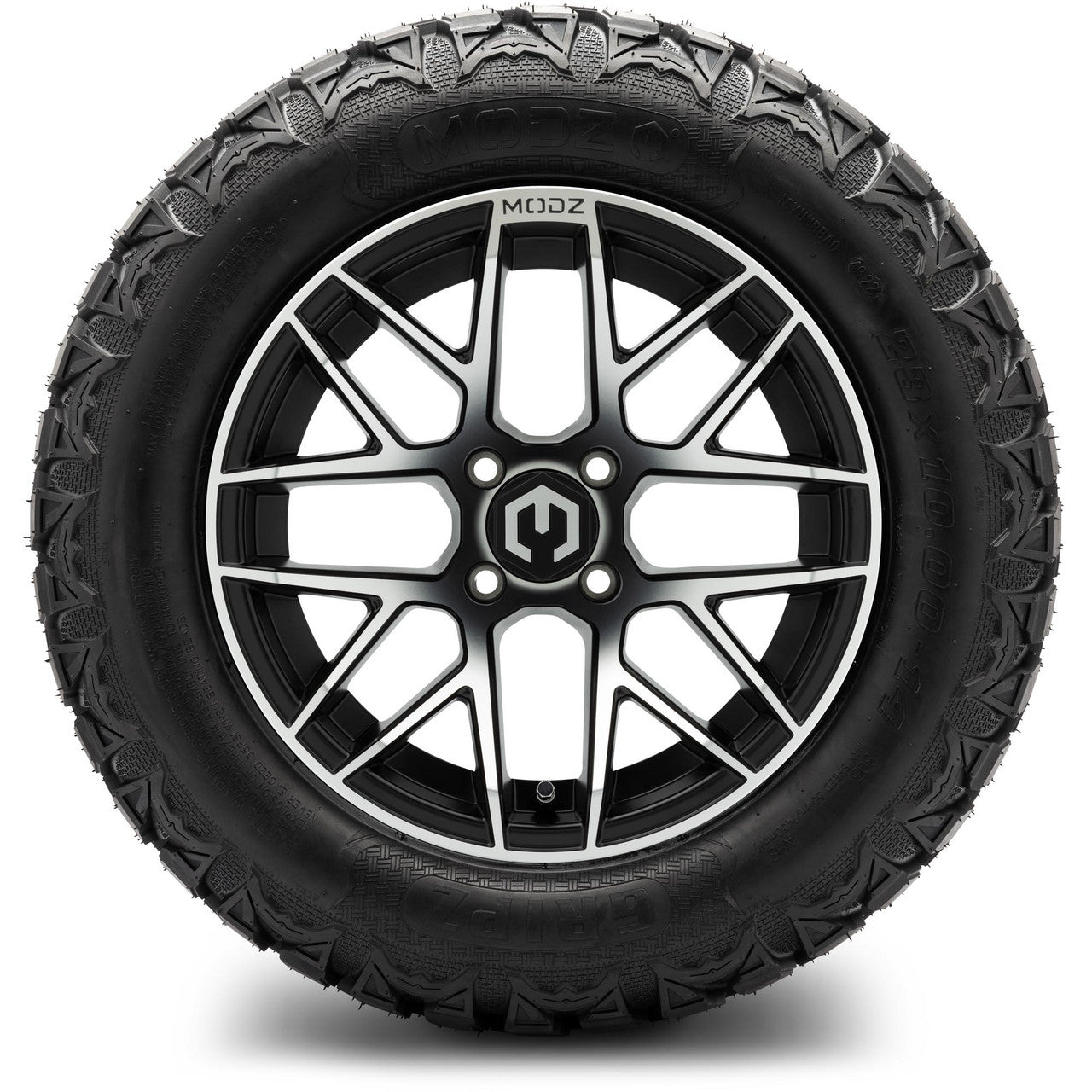MODZ® 14" Matrix Machined Black - Lifted Tires and Wheels Combo