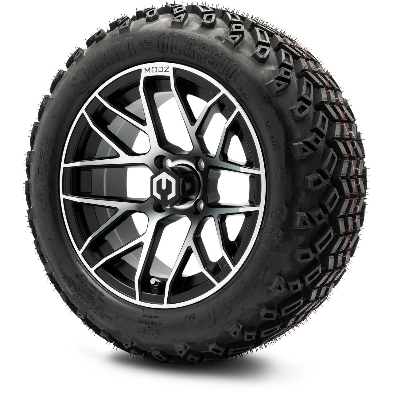 MODZ® 14" Matrix Machined Black - Lifted Tires and Wheels Combo