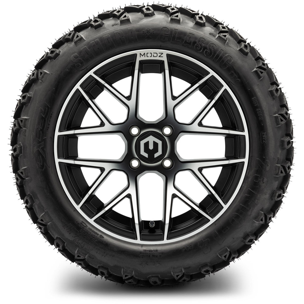 MODZ® 14" Matrix Machined Black - Lifted Tires and Wheels Combo