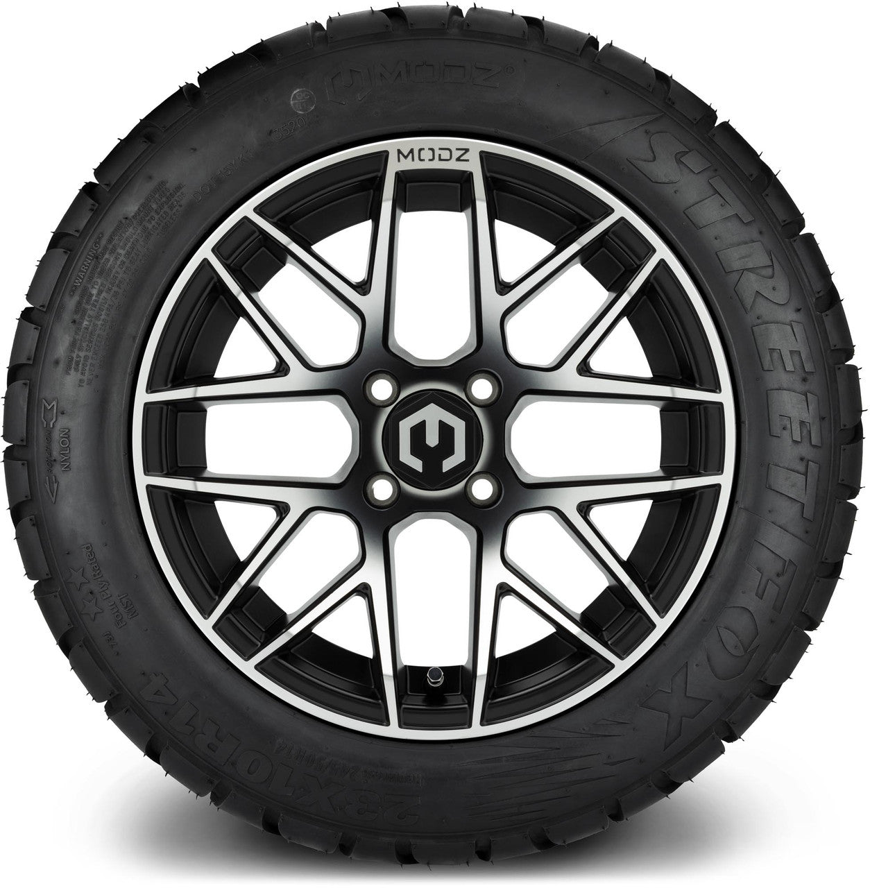 MODZ® 14" Matrix Machined Black - Lifted Tires and Wheels Combo