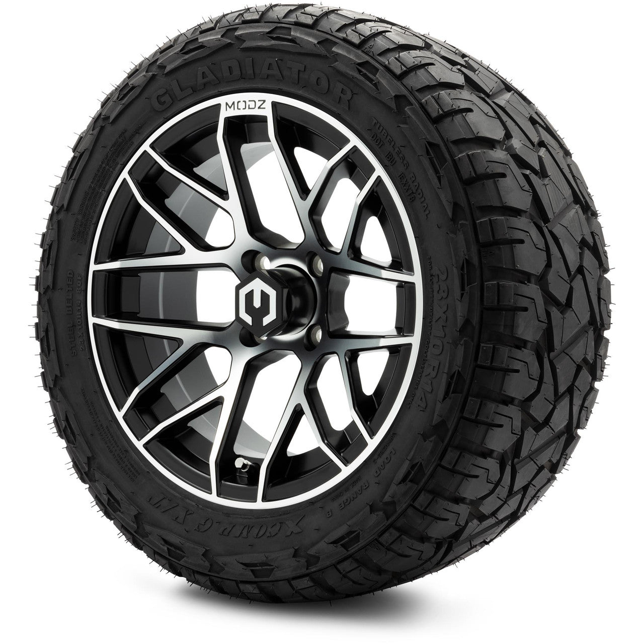 MODZ® 14" Matrix Machined Black - Lifted Tires and Wheels Combo