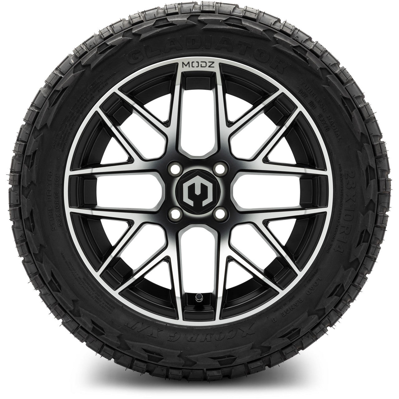 MODZ® 14" Matrix Machined Black - Lifted Tires and Wheels Combo