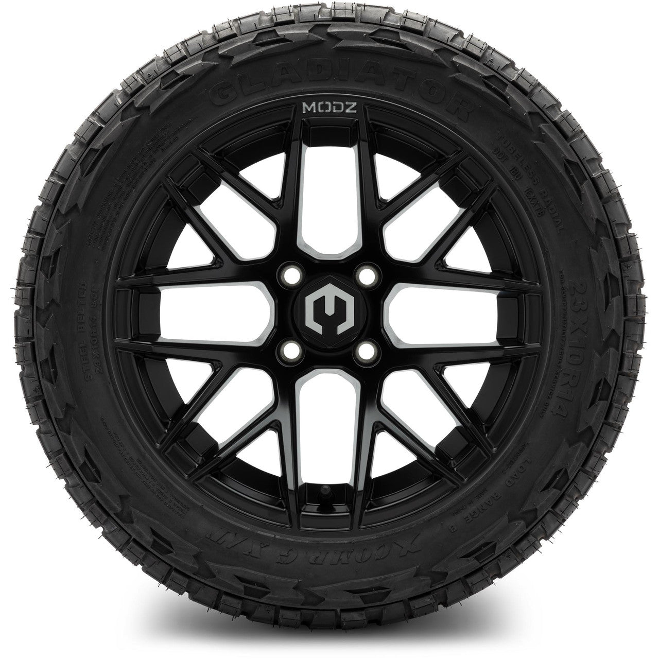 MODZ® 14" Matrix Matte Black - Lifted Tires and Wheels Combo