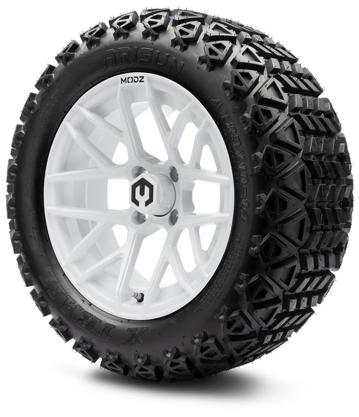 MODZ® 14" Matrix Glossy White - Lifted Tires and Wheels Combo