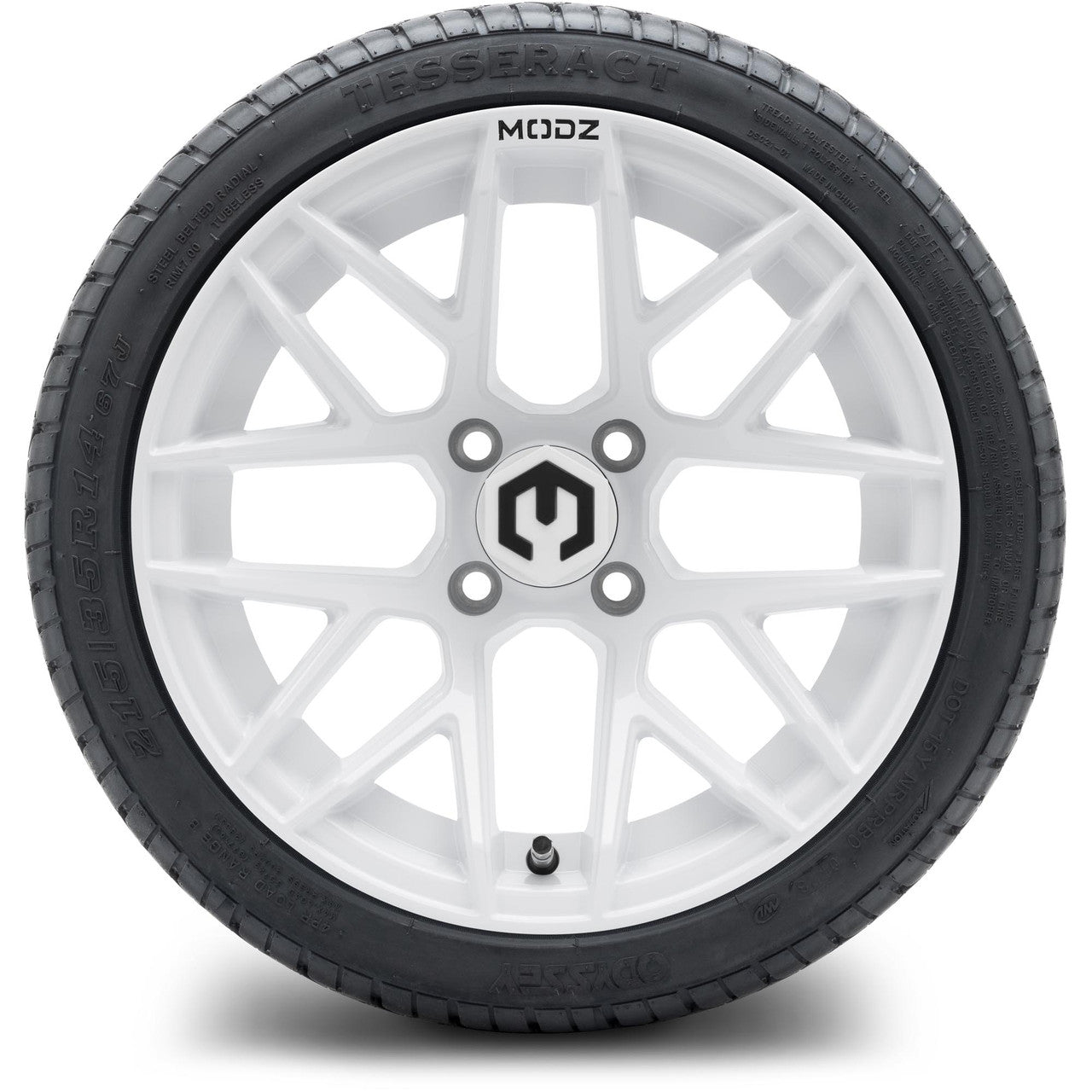 MODZ® 14" Matrix Glossy White - LowPro Street Tire and Wheels Combo