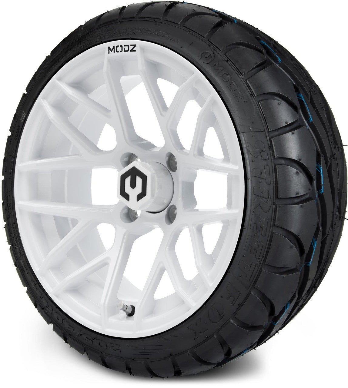 MODZ® 14" Matrix Glossy White - LowPro Street Tire and Wheels Combo
