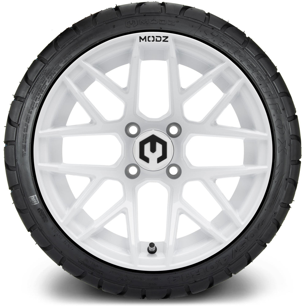 MODZ® 14" Matrix Glossy White - LowPro Street Tire and Wheels Combo