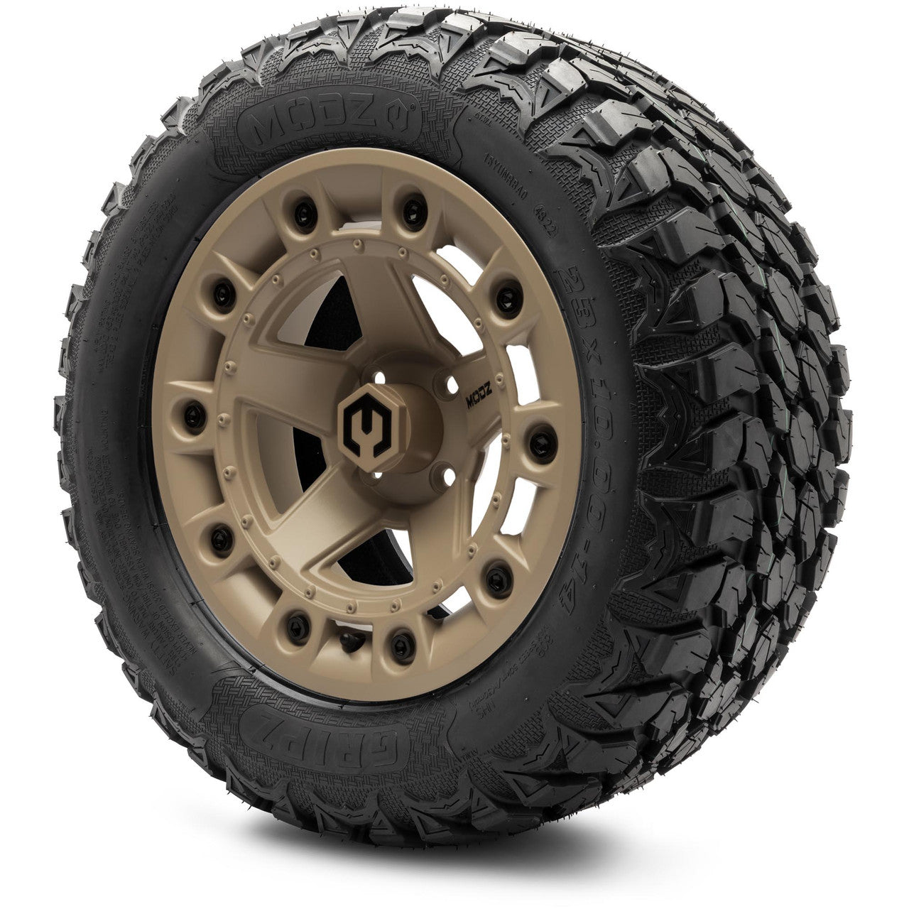 MODZ® 14" Defender Sand - Lifted Tires and Wheels Combo