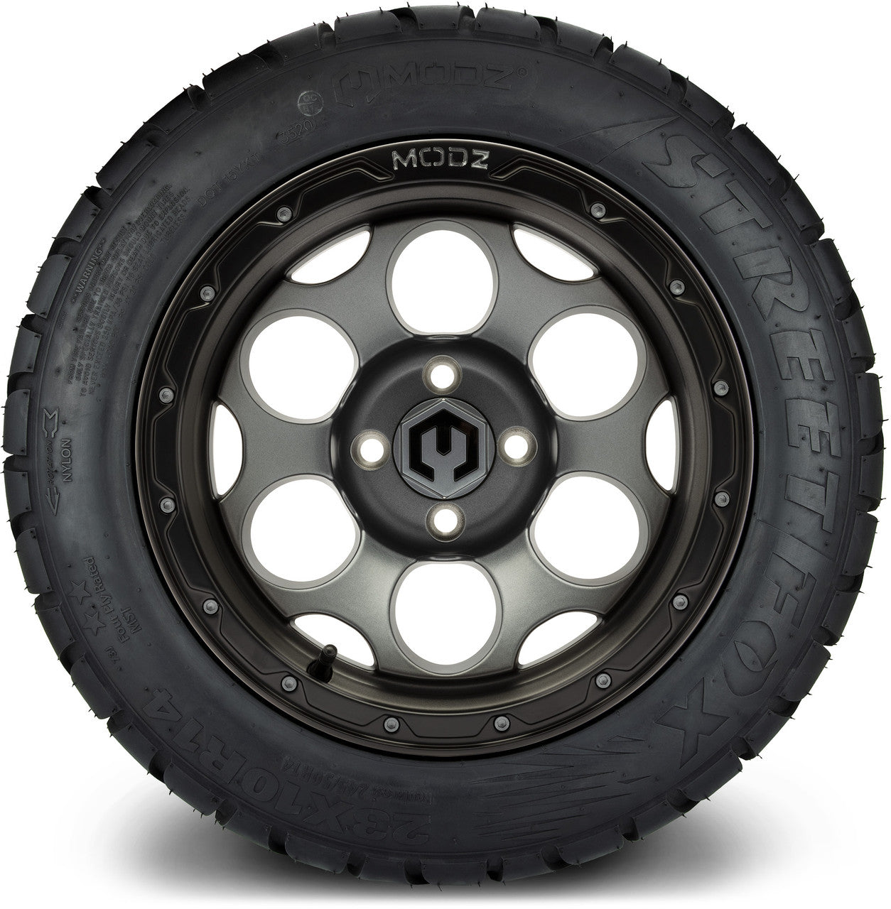 MODZ® 14" Militia Matte Gunmetal - Lifted Tires and Wheels Combo