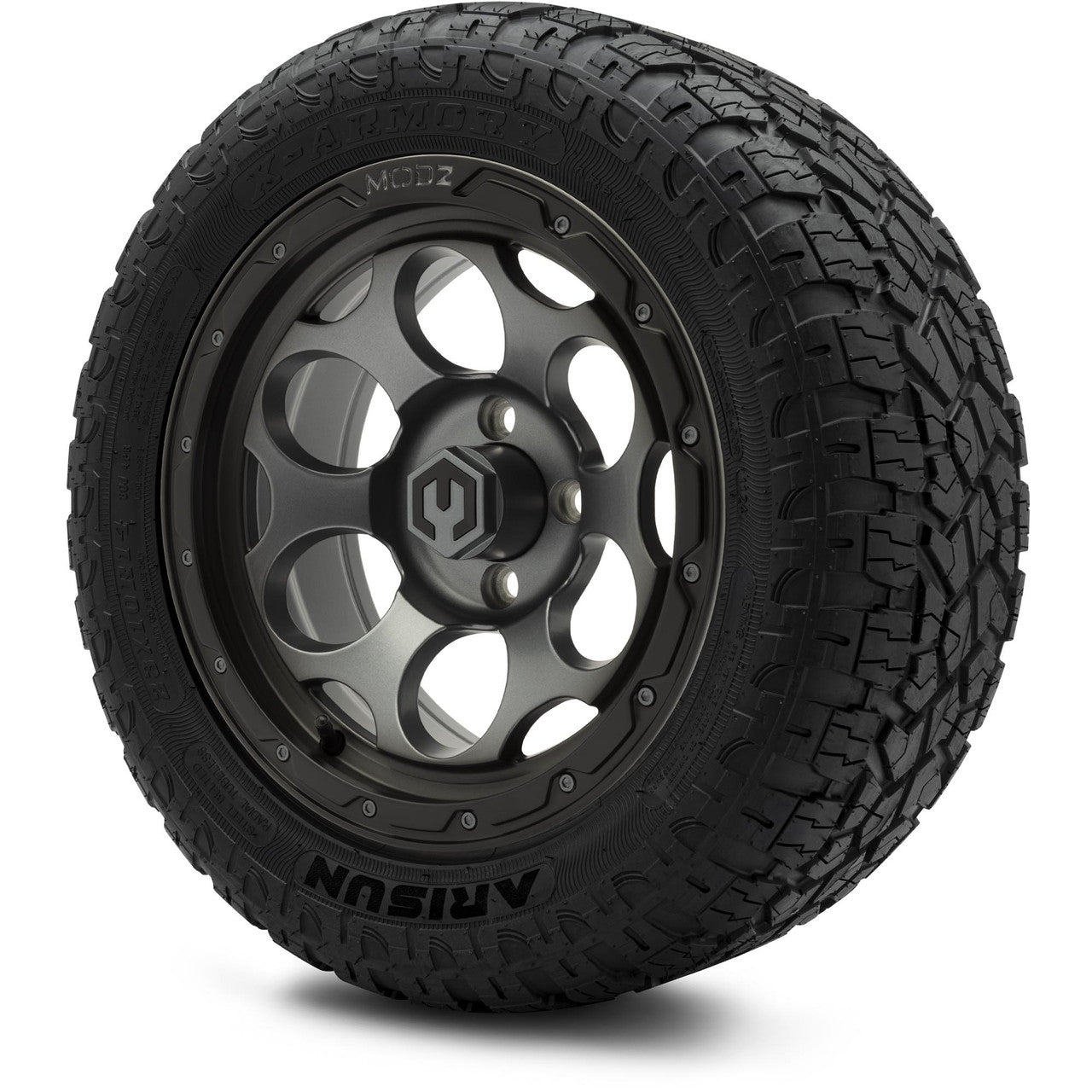 MODZ® 14" Militia Matte Gunmetal - Lifted Tires and Wheels Combo