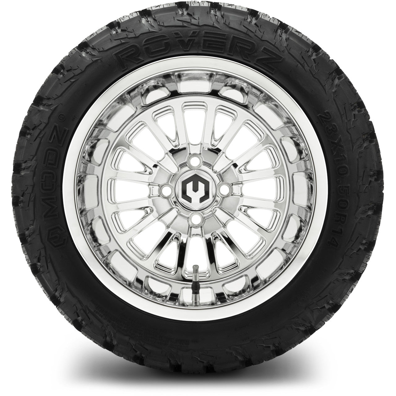 MODZ® 14x10" Assassin Chrome - Lifted Tires and Wheels Combo