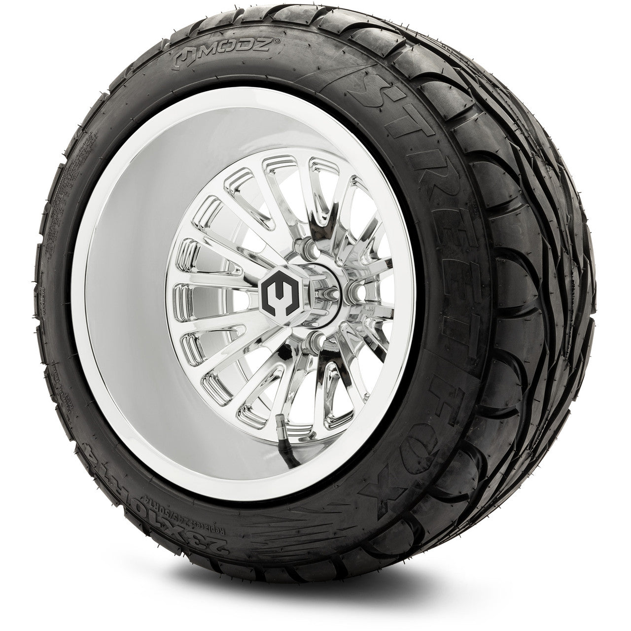 MODZ® 14x10" Assassin Chrome - Lifted Tires and Wheels Combo