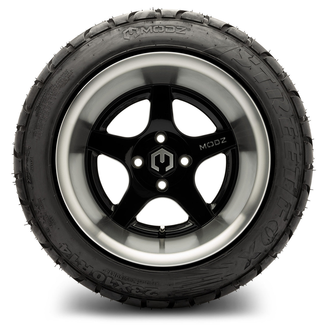 MODZ® 14x10" Maverick Machined Black - Lifted Tires and Wheels Combo