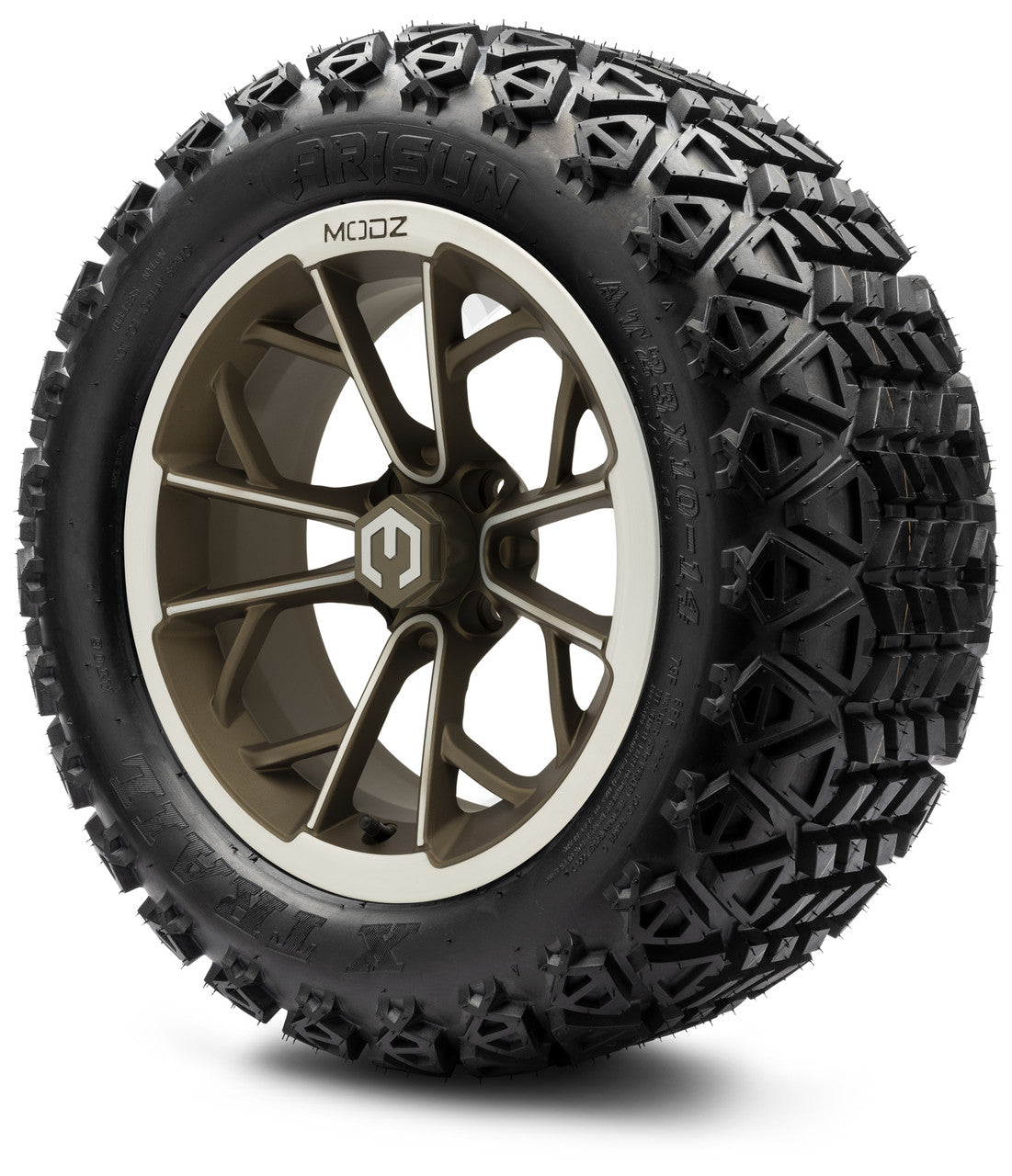 MODZ® 14" Havoc Machined Bronze - Lifted Tires and Wheels Combo