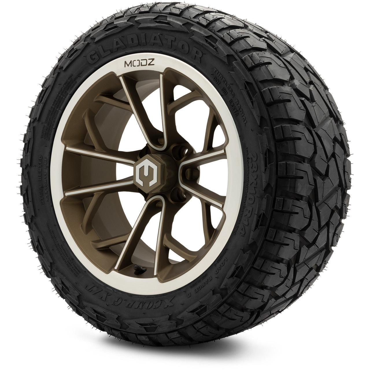 MODZ® 14" Havoc Machined Bronze - Lifted Tires and Wheels Combo