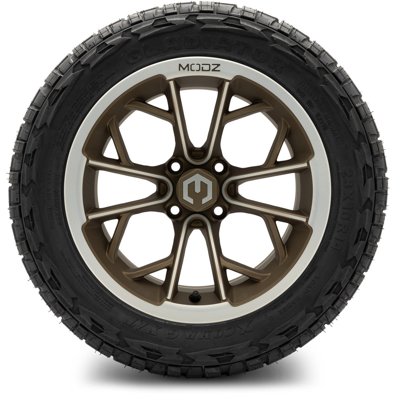 MODZ® 14" Havoc Machined Bronze - Lifted Tires and Wheels Combo