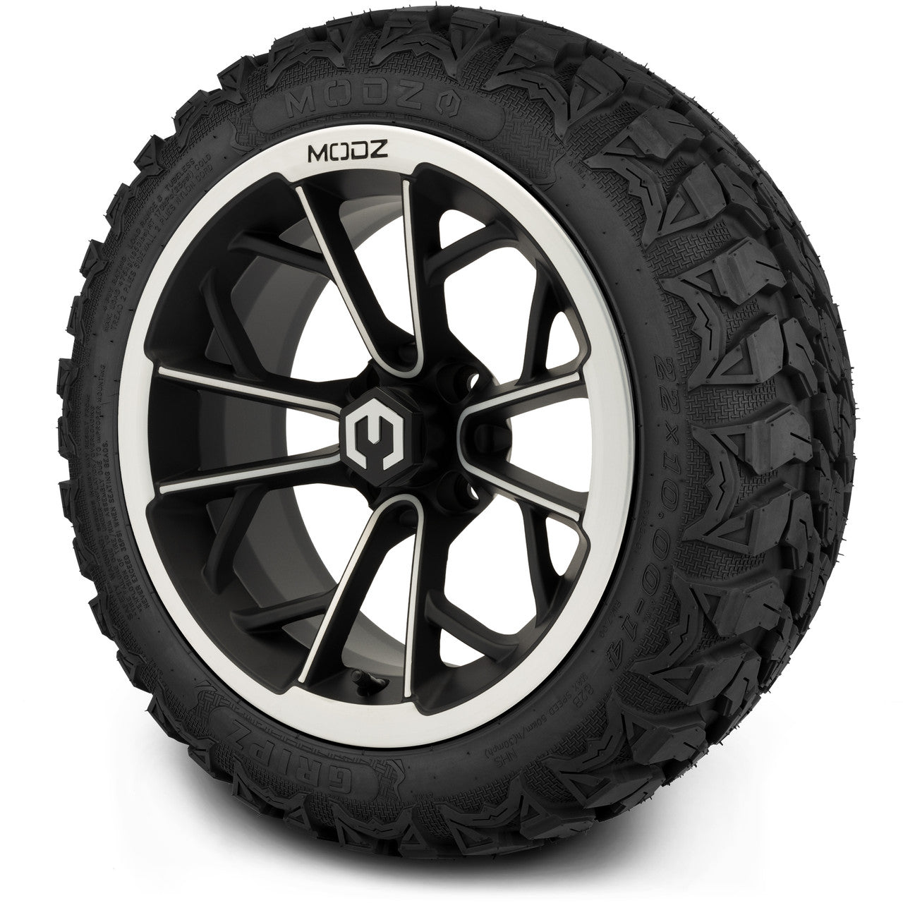 MODZ® 14" Havoc Machined Matte Black - Lifted Tires and Wheels Combo