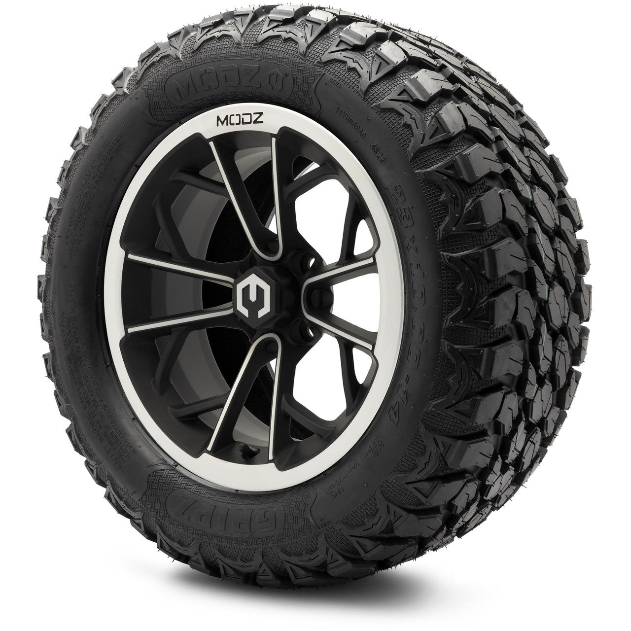 MODZ® 14" Havoc Machined Matte Black - Lifted Tires and Wheels Combo