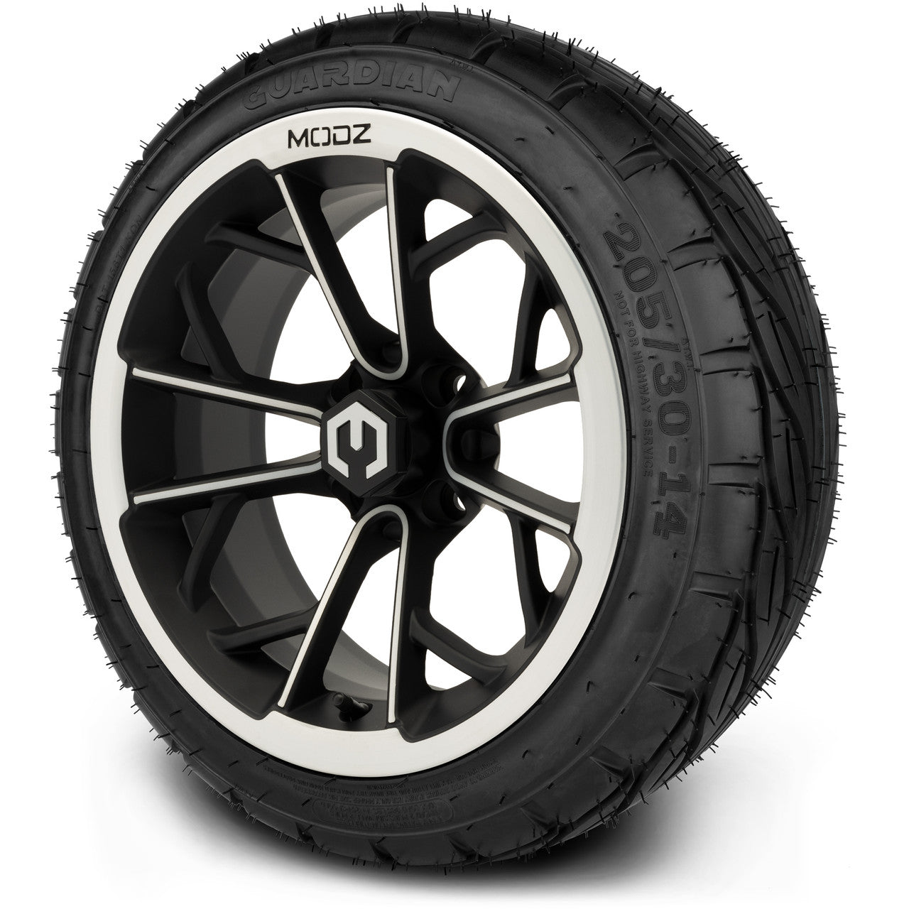 MODZ® 14" Havoc Machined Matte Black - LowPro Street Tire and Wheels Combo
