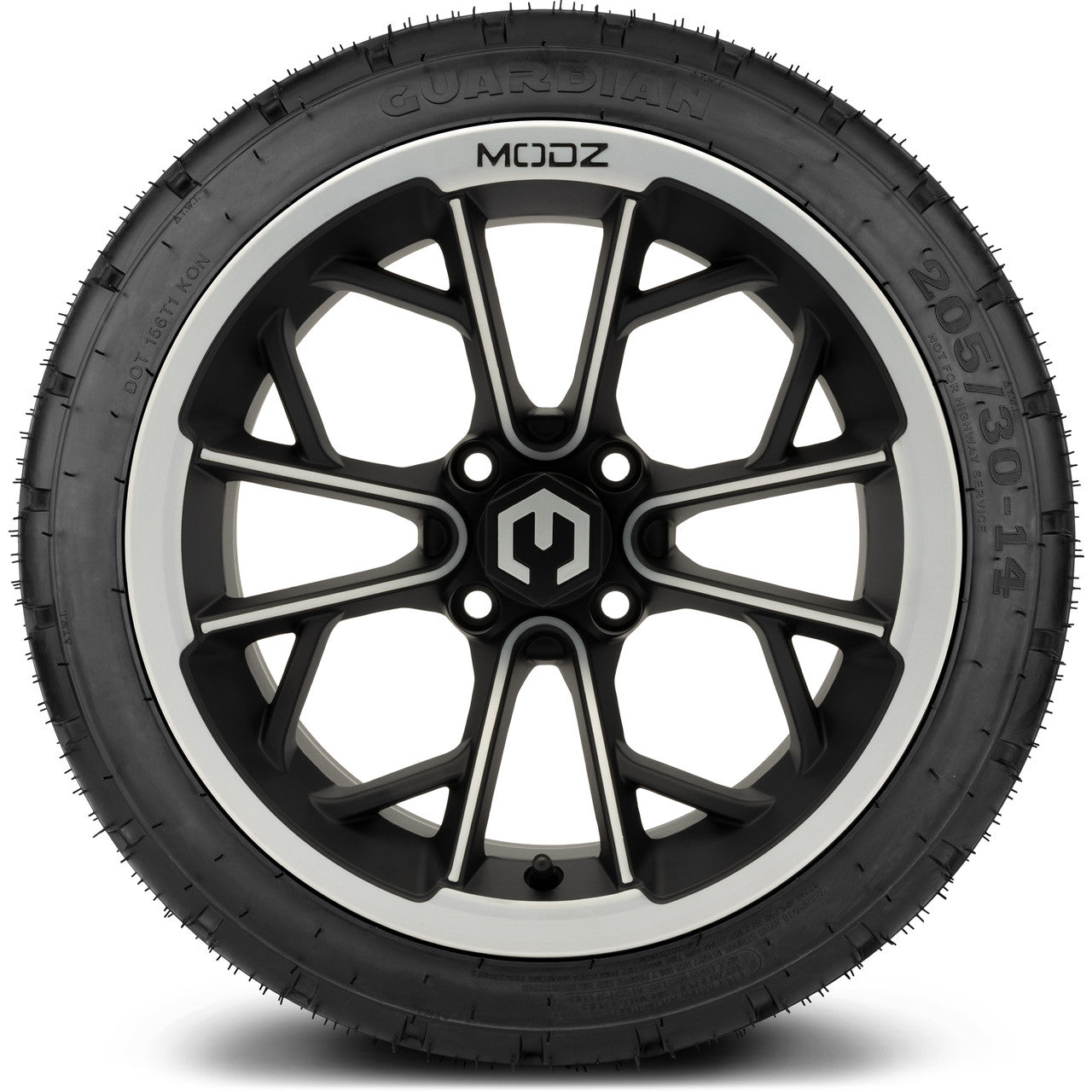 MODZ® 14" Havoc Machined Matte Black - LowPro Street Tire and Wheels Combo