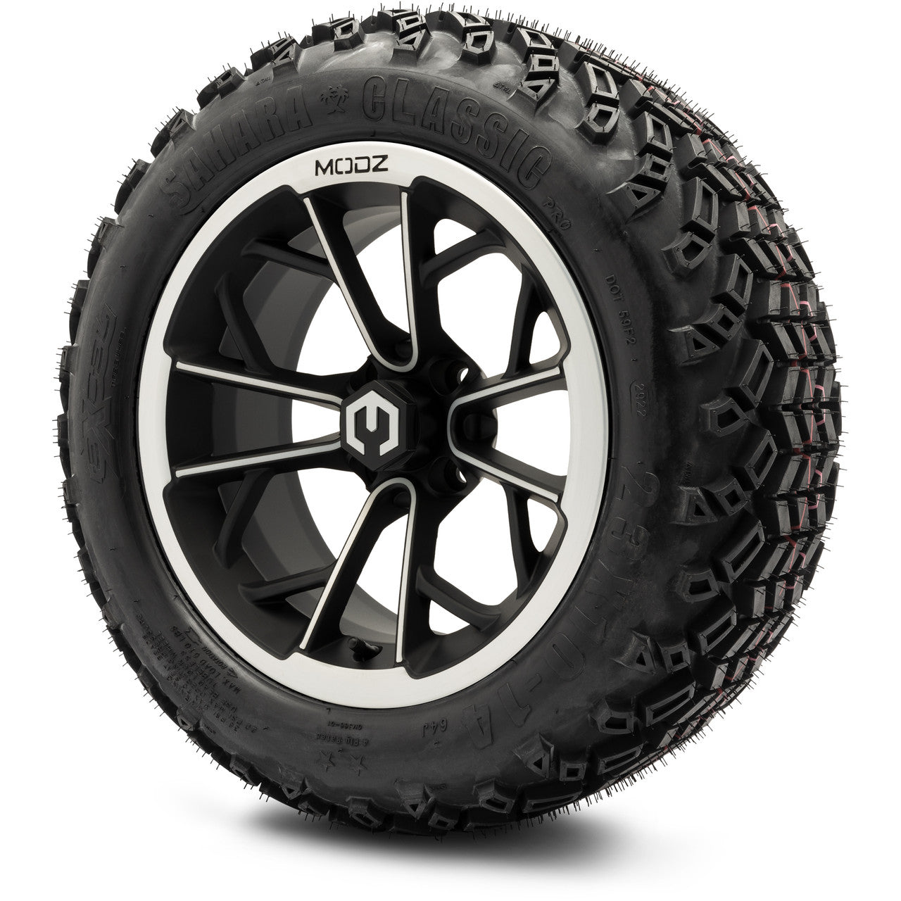 MODZ® 14" Havoc Machined Matte Black - Lifted Tires and Wheels Combo