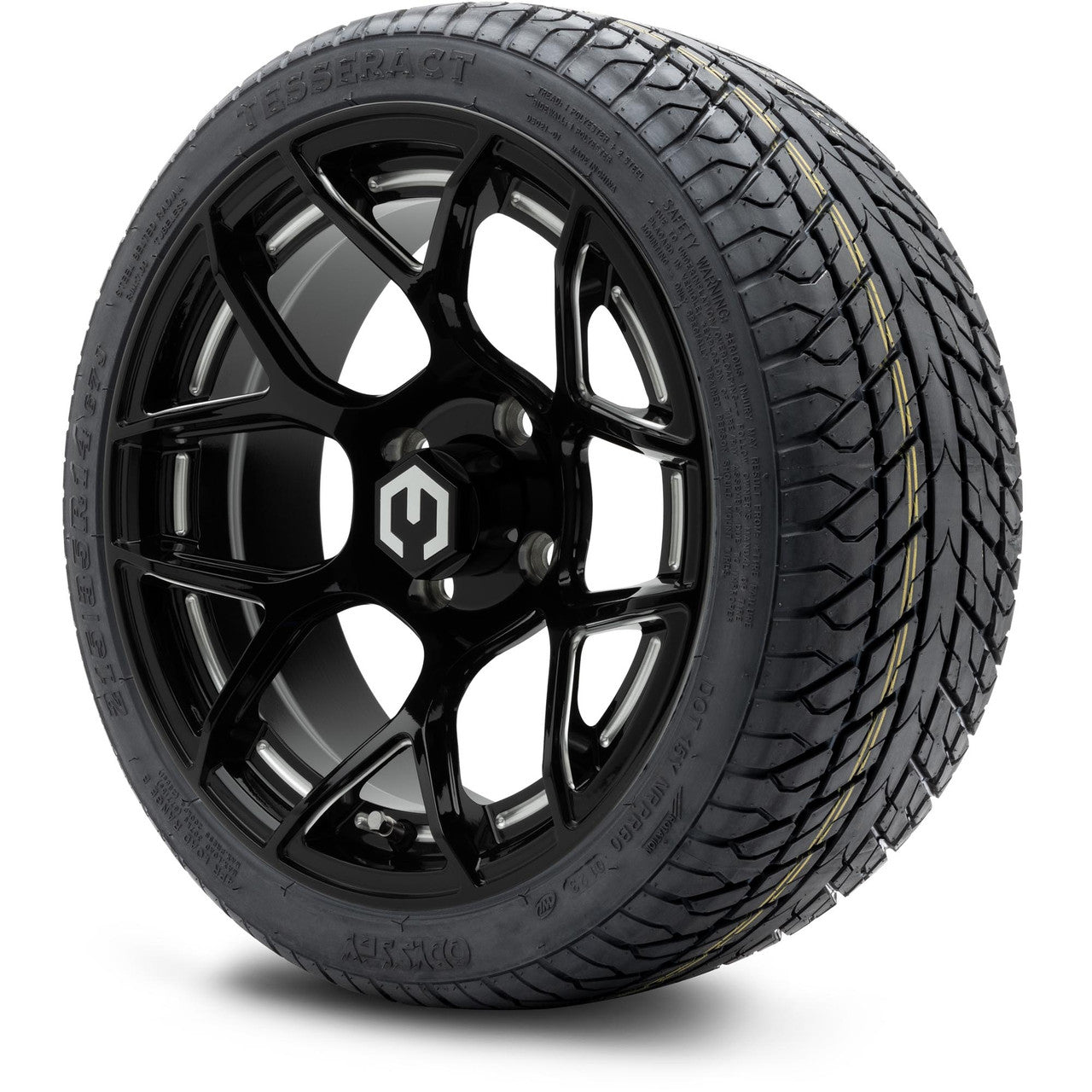 MODZ® 14" Renegade Glossy Black with Ball Mill - Low Profile Tires and Wheels Combo