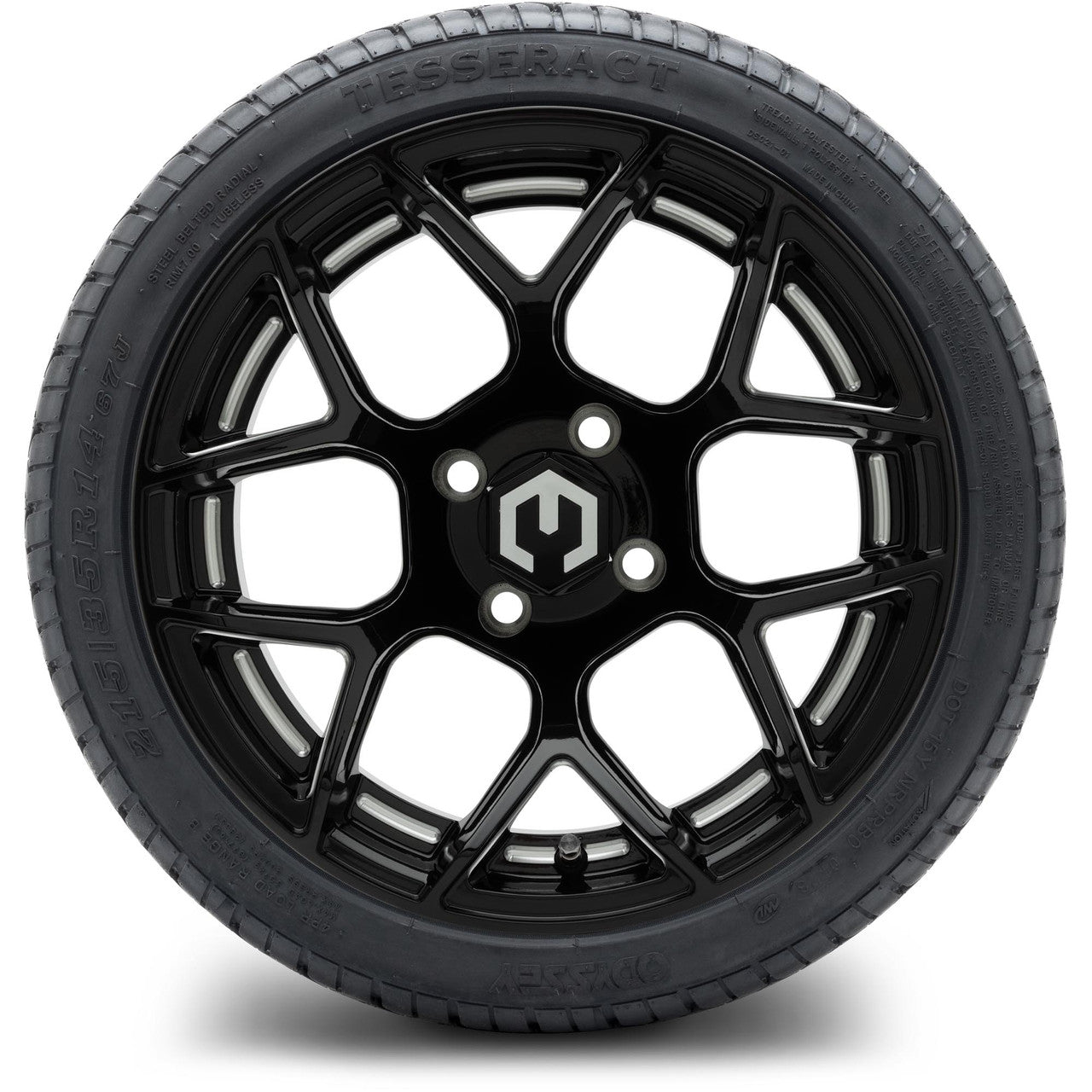 MODZ® 14" Renegade Glossy Black with Ball Mill - Low Profile Tires and Wheels Combo