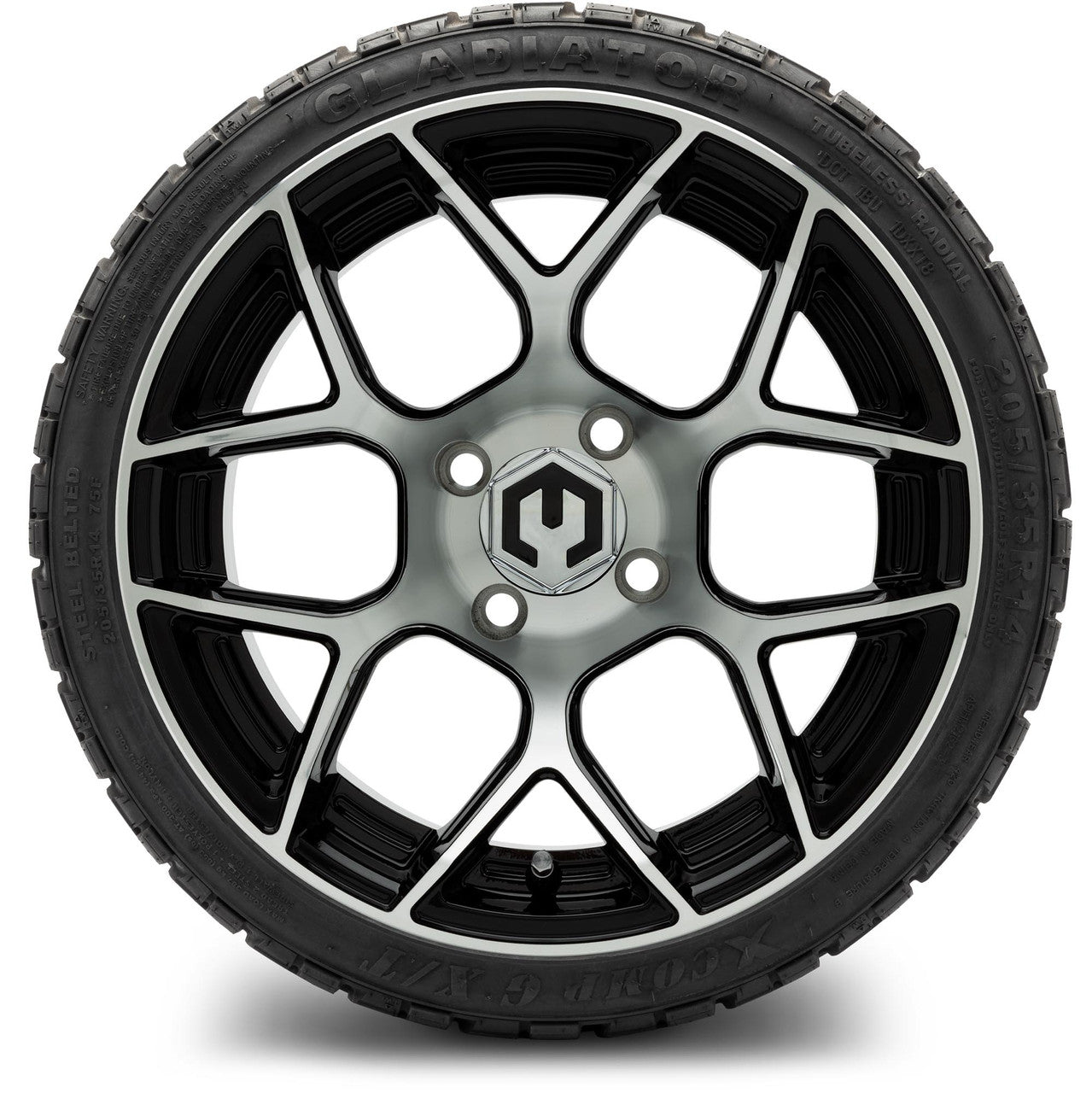 MODZ® 14" Renegade Machined Black Low Profile Tire and Wheel Combo