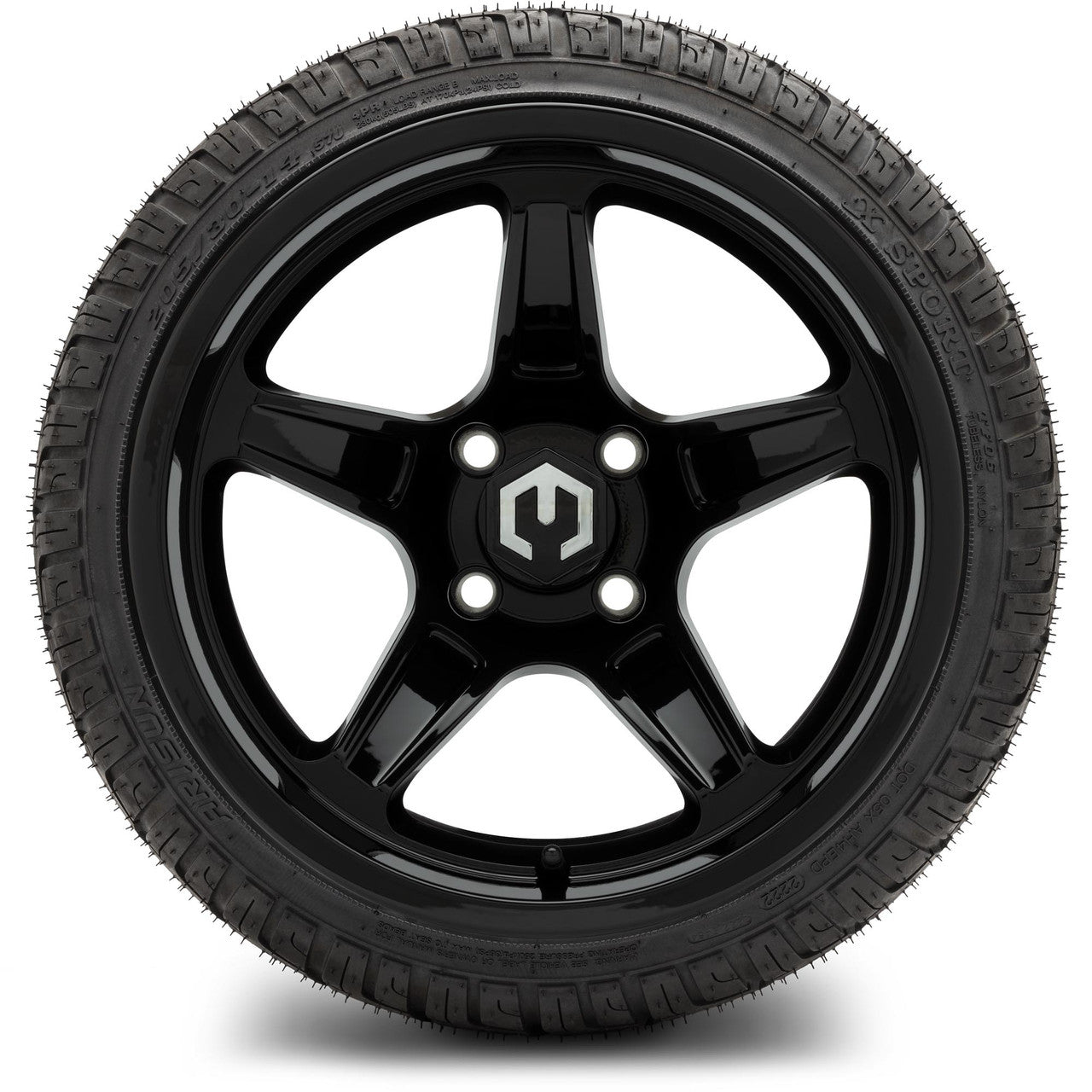MODZ® 14" Drift Glossy Black - Low Profile Tires and Wheels Combo